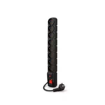 ACAR S8 PRO 3m túlfeszültség-védő elosztó – 8 aljzat, 155J, 2300W, fekete