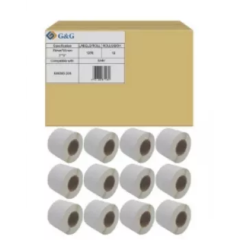 G&G Zebra 800283-205 hőtranszfer címkék 76x51mm perforált, 1370 címke/tekercs, 12 tekercs/doboz (16440 címke)