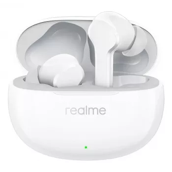 realme Buds T110 True Wireless fülhallgató 38h akkumulátorral, AI ENC, IPX5, Bluetooth 5.4, 10mm basszus meghajtó, USB-C gyors töltés, alacsony késleltetésű mód, Smart Touch, fehér