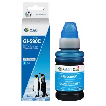 G&G utántöltő tintapatron Canon GI-590C cián 70 ml, festékalapú