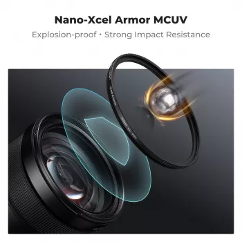 KF Nano-X MRC UV-szűrő 77mm – fokozott ultraibolya-védelem, ultravékony repülőgép-alumínium keret, japán AGC üveg, 28 rétegű többrétegű bevonat