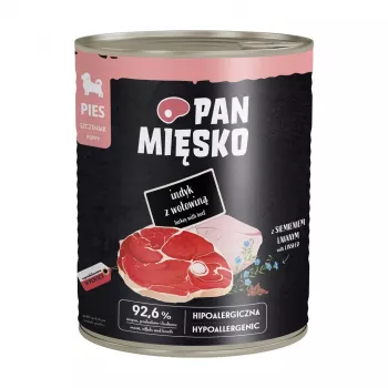 PAN MIĘSKO kutyakölyök-táp pulykahússal és marhahússal, nedves táp 800g – Teljes és kiegyensúlyozott, gabonamentes konzerv minden fajtájú kutyakölyöknek