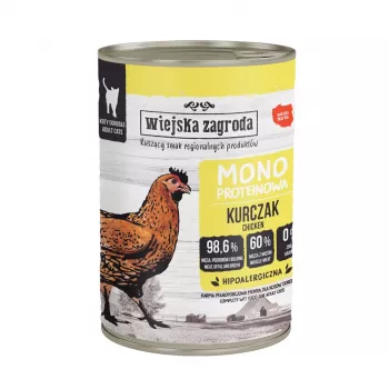 Wiejska Zagroda monoprotein nedves táp macskák számára csirke felnőtt 400g