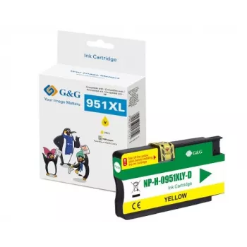 G&G Ninestar sárga tintapatron kompatibilis HP 951XL (CN048AE) nagy kapacitás