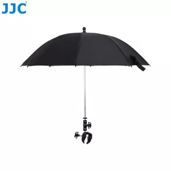 JJC kamerás esernyő Super-Clamp tartóval, 63 mm pofa nyílással, 1/4 inch és 3/8 inch menettel, fekete