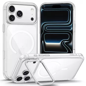TECH-PROTECT MAGSTAND MagSafe átlátszó tok iPhone 17 Pro / 18 Pro-hoz behajtható állványtalppal