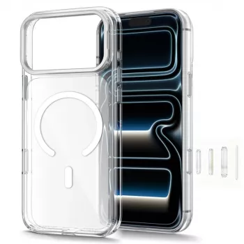 TECH-PROTECT MAGSTAND MagSafe átlátszó tok iPhone 17 Pro / 18 Pro-hoz behajtható állványtalppal