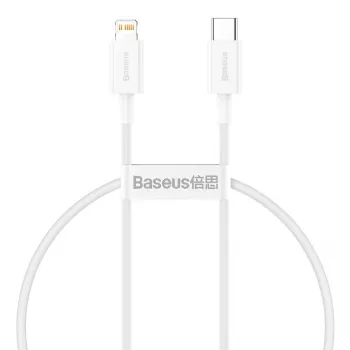Baseus Superior Series USB-C to Lightning Cable 0.25m White, 20W PD Fast Charging & Data Sync