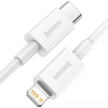 Baseus Superior Series USB-C to Lightning Cable 0.25m White, 20W PD Fast Charging & Data Sync