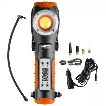 NEO TOOLS 800 lm akkumulátoros munkalámpa beépített légsűrítővel