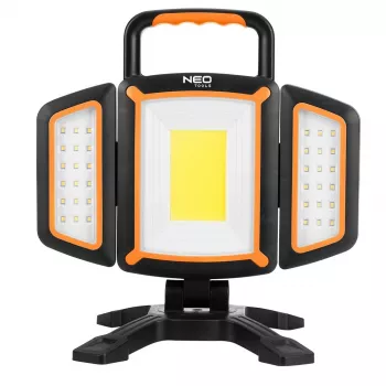 NEO TOOLS 99-125 újratölthető COB LED munkalámpa 2000lm, 20W, 6500K hidegfehér, 4400mAh Li-Ion, USB-C, mágneses talp, IP44