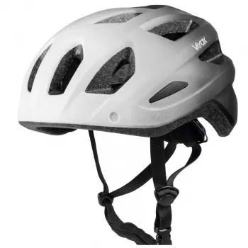 Vayox Active kerékpáros sisak LED-fénnyel, fehér-fekete, M méret (54-58 cm)