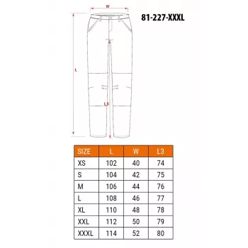 NEO TOOLS 81-227-XXXL védőnadrág szürke/fekete XXXL