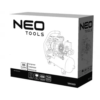 NEO TOOLS TOP-12K020 24L olajkenésű légkompresszor, 1,5 kW, 8 bar, 180 L/min, 230V