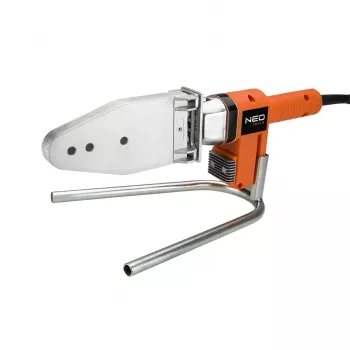 NEO TOOLS 900W műanyagcső-hegesztő 6 betétmérettel (20-63mm) PPR-, PE-, PB-csövekhez, 0-300°C állítható hőmérséklet, tapadásmentes PTFE-betétek, fémkofferrel