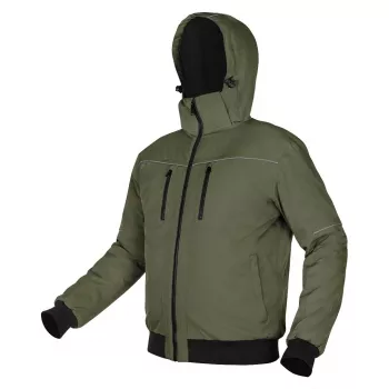 NEO TOOLS OUTDOOR szigetelt kapucnis kabát, zöld, XXXL méret