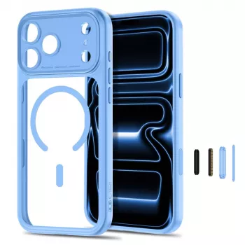 TECH-PROTECT MagPeak MagSafe átlátszó tok iPhone 17 Pro Max / 18 Pro Max - világoskék