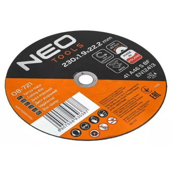 NEO TOOLS vágókorong fém/INOX 230 x 1,9 x 22,2 mm, 41 A46-S-BF, 25 db