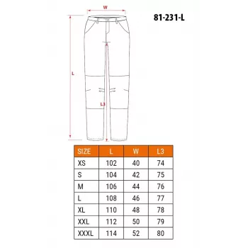NEO TOOLS 81-231-L védőnadrág L méret szürke/fekete
