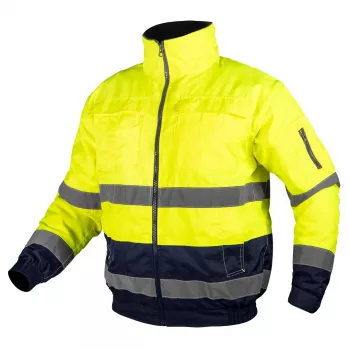 NEO TOOLS 3 az 1-ben láthatósági munkadzseki, szigetelt, fluoreszkáló sárga/navy, S méret