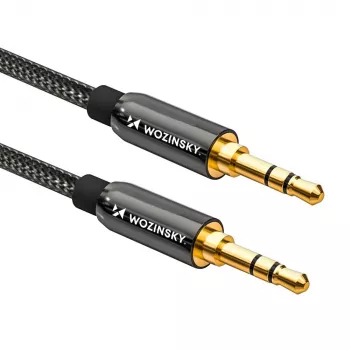 Wozinsky univerzális 3,5 mm-es AUX audiokábel 2x jack dugó 1,5 m fekete