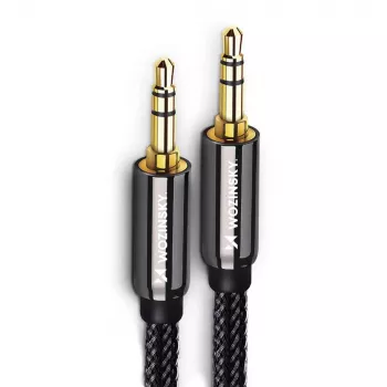 Wozinsky univerzális 3,5 mm-es AUX audiokábel 2x jack dugó 1,5 m fekete