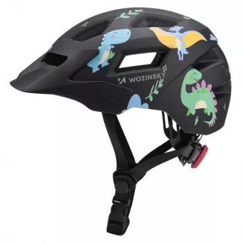 Wozinsky gyerek MTB kerékpáros sisak eltávolítható napellenzővel 52-56 cm - fekete