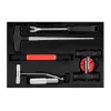 NEO TOOLS TOP-11-819 7 részes szélvédő-eltávolító készlet 22 m négyszögletes huzallal, huzalfogantyúkkal, befűzővel, árral, trim szerszámmal, huzalfogantyúval, műanyag tokban