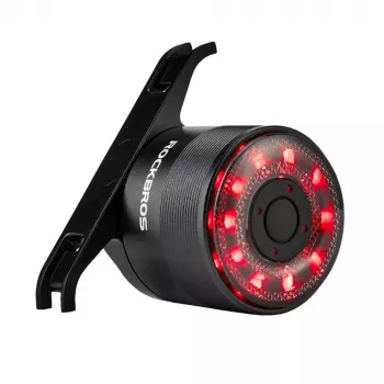 ROCKBROS Q1 kerékpár hátsó lámpa, 7 LED szín, USB-C kábellel, fekete