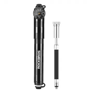 ROCKBROS HQ-67A-L03 BK mini kerékpárpumpa manométerrel - fekete