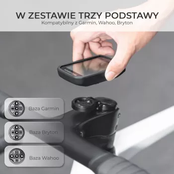 ROCKBROS WT-2 kormányra szerelhető kerékpárkomputer-tartó rejtett AirTag-rekeszzel, alumínium, fekete, Garmin/Wahoo/Bryton adapter