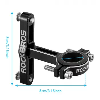 ROCKBROS KS-416 alumínium állítható kulacstartó-adapter - fekete