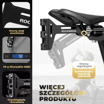 ROCKBROS kulacstartó-adapter a nyereg alá - alumínium, fekete