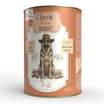SYTA MICHA Classic Mono ló málnával és csicsókával - nedves eledel kutyáknak - 400g