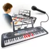 MQ 6119L 61 gombos hordozható elektronikus keyboard LED-kijelzővel, 128 hangszín, 128 ritmus, felvétel- és oktatási funkciók, fekete