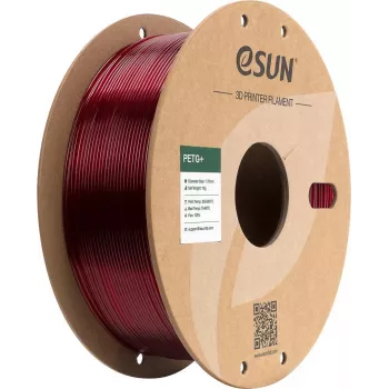 ESUN PETG+ 1,75 mm áttetsző piros 1 kg papírorsó