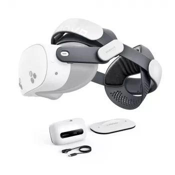 BOBOVR M3 Pro+ akkumulátoros fejpánt 6500 mAh akkumulátorral és töltőállomással Meta Quest 3/3S-hez - fehér