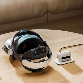 BOBOVR M3 Pro+ akkumulátoros fejpánt 6500 mAh akkumulátorral és töltőállomással Meta Quest 3/3S-hez - fehér