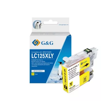G&G Ninestar Brother LC-125XLY kompatibilis sárga tintapatron