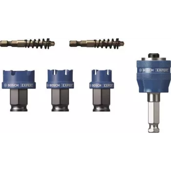 Bosch 2608901963 Progressor fa és fém 7 részes lyukfűrész-készlet Power Change Plus adapterrel és HSS-G központfúróval