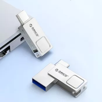 ORICO U301 128GB dual USB-A/USB-C flash meghajtó USB 3.2 Gen 1 ezüst