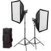Godox Litemons LA200D K2 2 lámpás nappali fényű LED monolight szett softboxokkal, állványokkal és hordtáskával