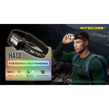 NITECORE HA13 (2026) RGB fejlámpa 350lm