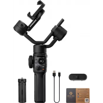 Zhiyun C030124ABR1 okostelefon-gimbal stabilizátor 3 tengelyes, beépített kitöltő fénnyel, Bluetooth 5.0, 2600mAh akkumulátor, akár 25h üzemidő, 50-90mm okostelefonokhoz, fekete