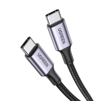 UGREEN USB-C–USB-C kábel 100W 5A fekete 1,5 m