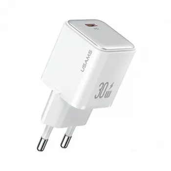 USAMS X-ron Series 30W USB-C PD3.0 fali töltő, fehér (EU dugó) - US-CC186