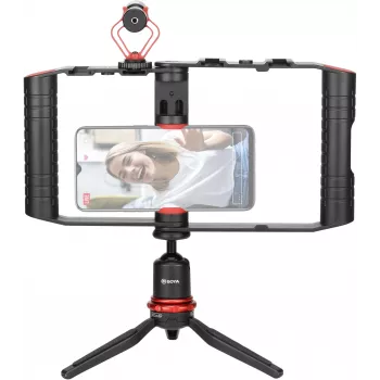BOYA BY-VG380 Smartphone Video Kit with BY-MM1 Pro Microphone, 49-LED Light and Mini Tripod