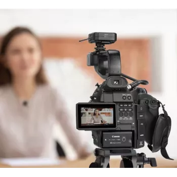 BOYA BY-WM6S UHF Wireless Lavalier Microphone System with OLED Displays, 48 Channels, Headphone Monitoring for Cameras and Smartphones