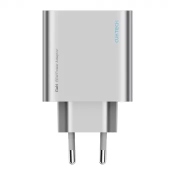 Cuktech 65W GaN Wall Charger with 2x USB-C and 1x USB-A - Grey