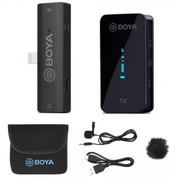 BOYA BY-XM6-S3 2.4GHz Dual-Channel Wireless Microphone System for iOS Devices with Lightning Connector